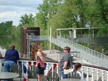 White line on Brown cylinder is the flood level.
