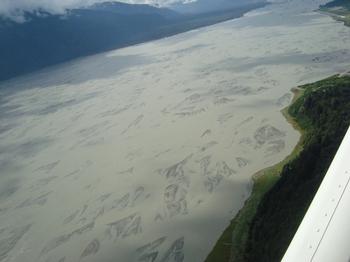 Silt run off from glaciers