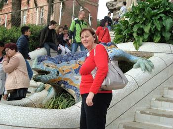 Sally-Ann with her lizard friend